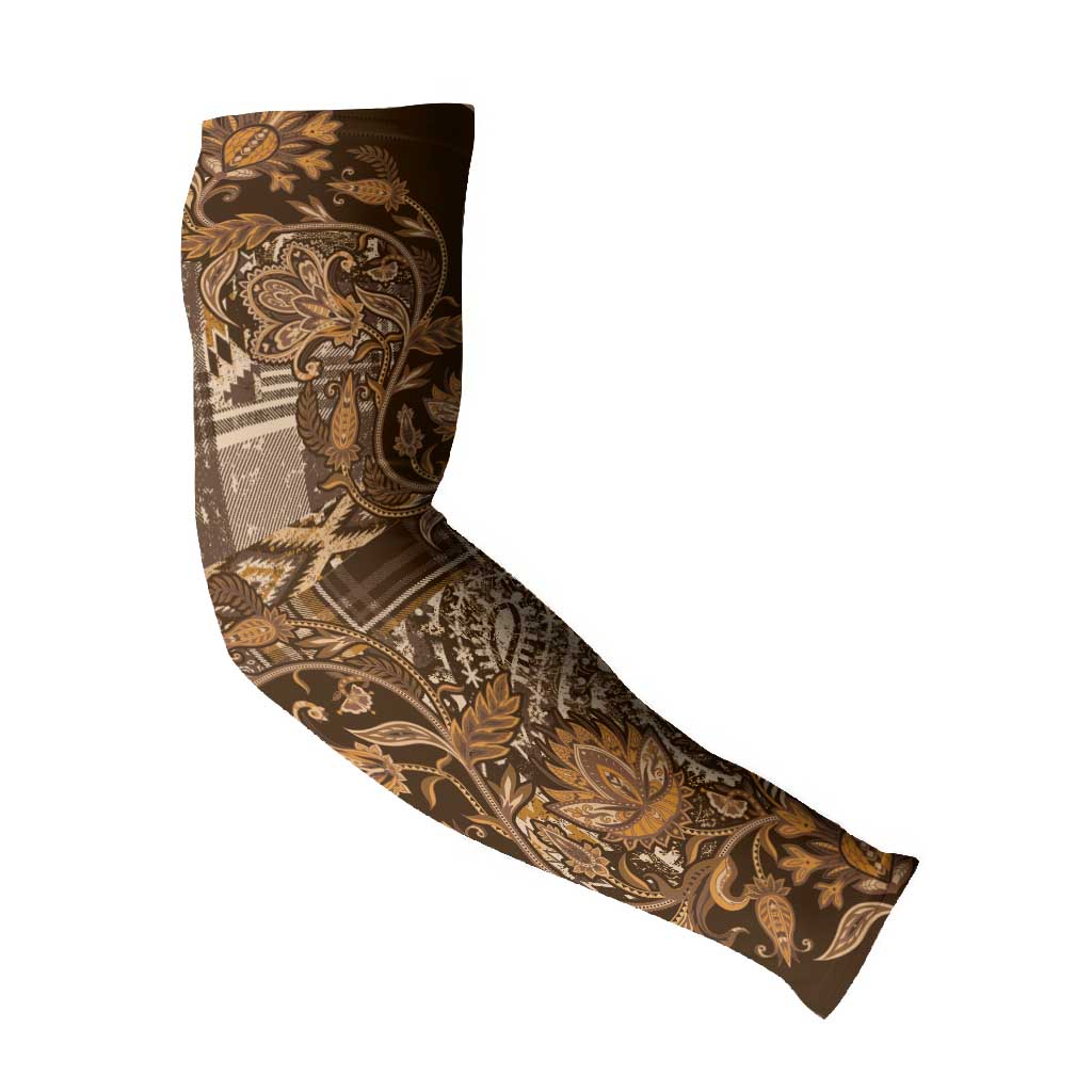 Africa Floral mix Maasai Shuka Arm Sleeves Gold Moitf