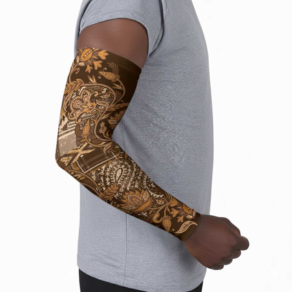 Africa Floral mix Maasai Shuka Arm Sleeves Gold Moitf