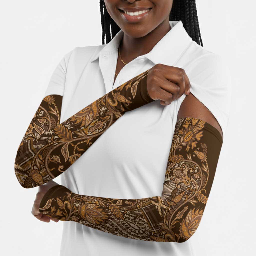 Africa Floral mix Maasai Shuka Arm Sleeves Gold Moitf