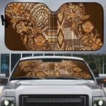 Africa Floral mix Maasai Shuka Auto Sun Shade Gold Moitf