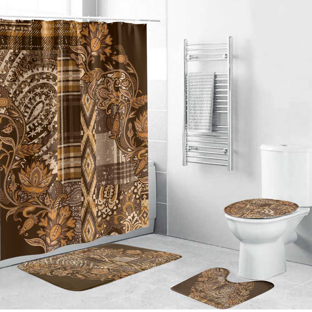 Africa Floral mix Maasai Shuka Bathroom Set Gold Moitf