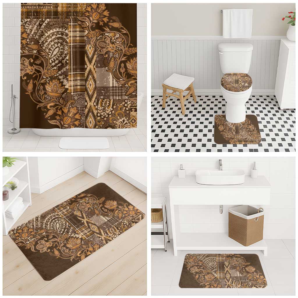 Africa Floral mix Maasai Shuka Bathroom Set Gold Moitf