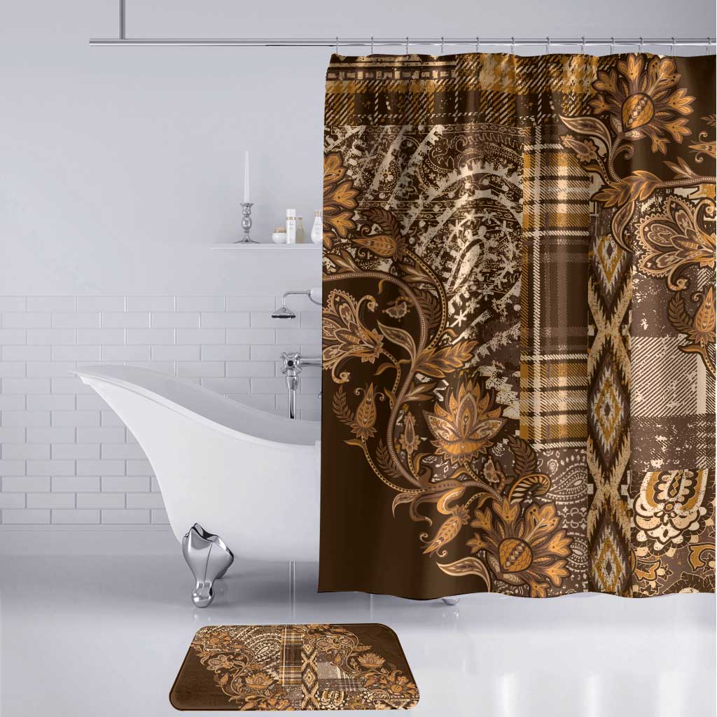 Africa Floral mix Maasai Shuka Bathroom Set Gold Moitf