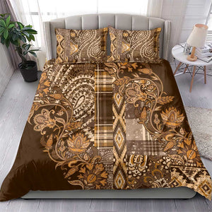 Afro Floral mix Maasai Shuka Bedding Set Gold Moitf