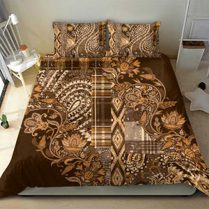 Afro Floral mix Maasai Shuka Bedding Set Gold Moitf