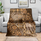 Afro Floral mix Maasai Shuka Blanket Gold Moitf