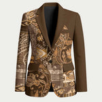 Africa Floral mix Maasai Shuka Blazer Gold Moitf