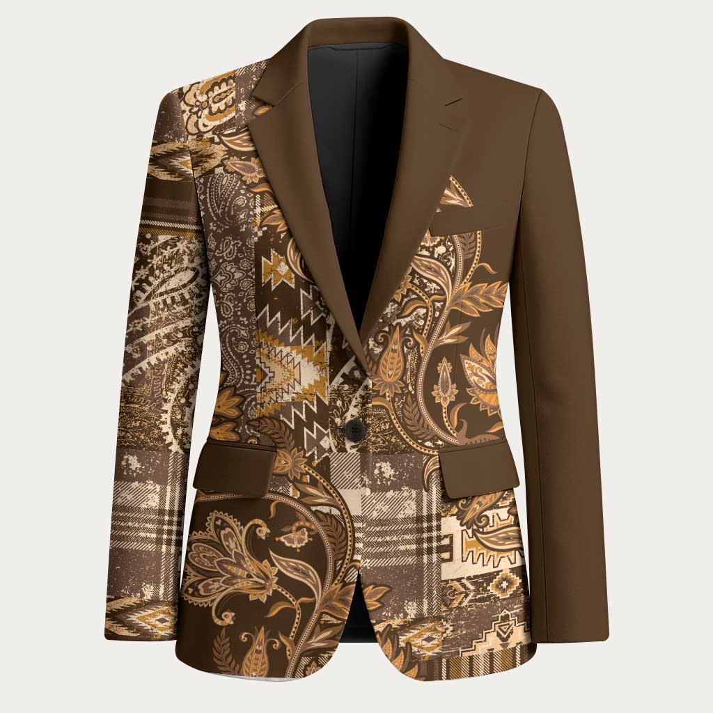 Africa Floral mix Maasai Shuka Blazer Gold Moitf