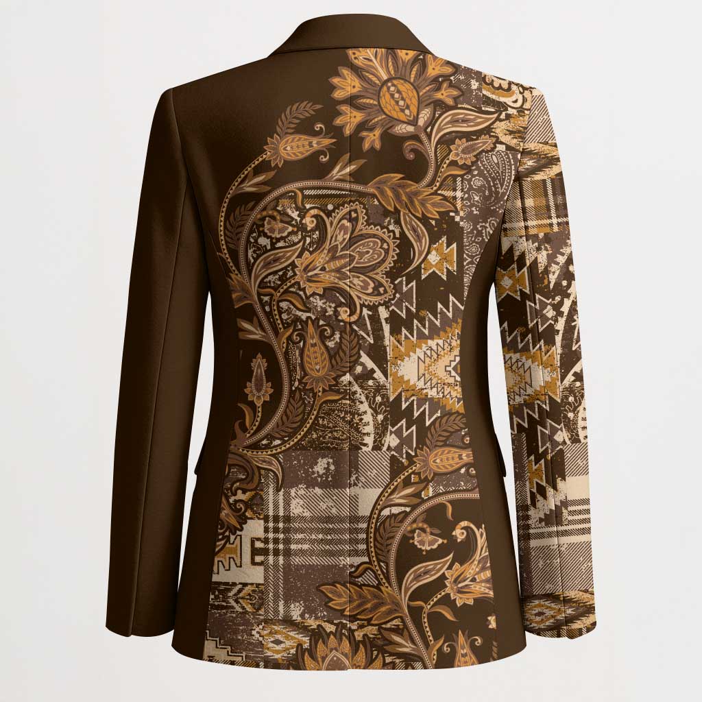 Africa Floral mix Maasai Shuka Blazer Gold Moitf