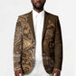Africa Floral mix Maasai Shuka Blazer Gold Moitf