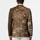 Africa Floral mix Maasai Shuka Blazer Gold Moitf
