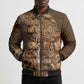 Africa Floral mix Maasai Shuka Bomber Puffer Jacket Gold Moitf