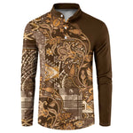 Africa Floral mix Maasai Shuka Button Sweatshirt Gold Moitf