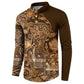 Africa Floral mix Maasai Shuka Button Sweatshirt Gold Moitf