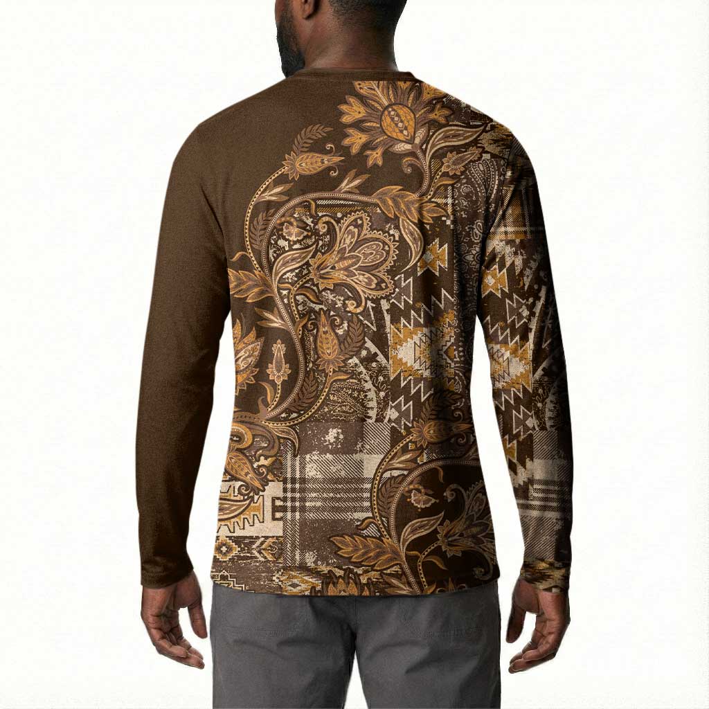 Africa Floral mix Maasai Shuka Button Sweatshirt Gold Moitf