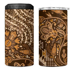 Afro Floral mix Maasai Shuka 4 in 1 Can Cooler Tumbler Gold Moitf