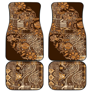 Afro Floral mix Maasai Shuka Car Mats Gold Moitf