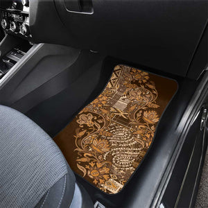 Afro Floral mix Maasai Shuka Car Mats Gold Moitf