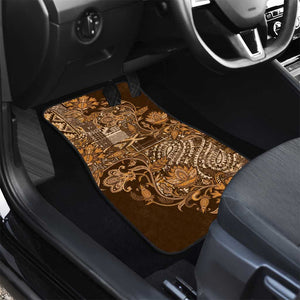 Afro Floral mix Maasai Shuka Car Mats Gold Moitf