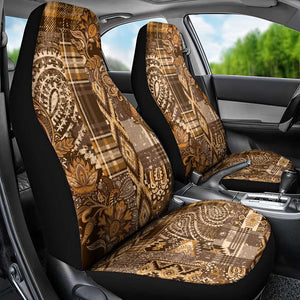 Afro Floral mix Maasai Shuka Car Seat Cover Gold Moitf