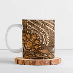 Africa Floral mix Maasai Shuka Ceramic Mug Gold Moitf