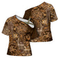 Africa Floral mix Maasai Shuka Cross Shoulder Shirt Gold Moitf