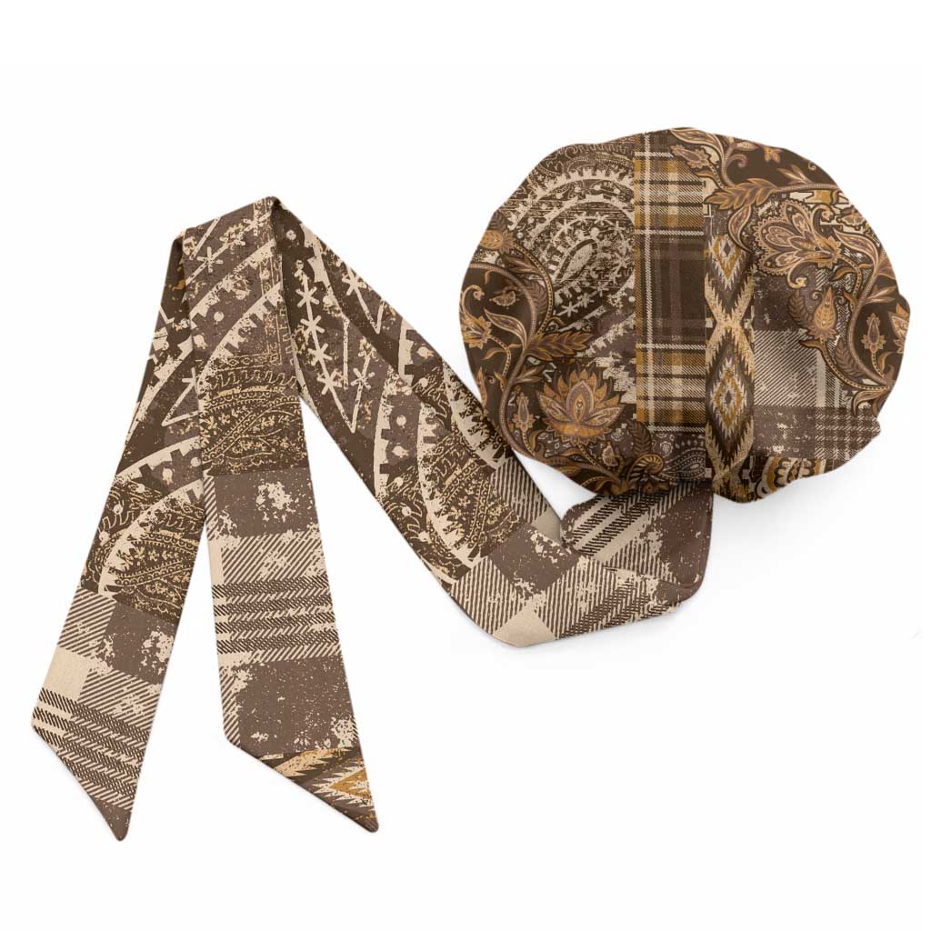 Africa Floral mix Maasai Shuka Easy Headwrap Gold Moitf