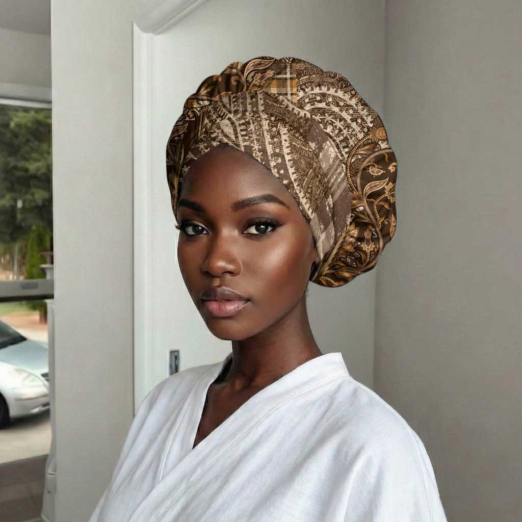 Africa Floral mix Maasai Shuka Easy Headwrap Gold Moitf