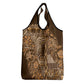 Afro Floral mix Maasai Shuka Grocery Bag Gold Moitf