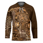 Africa Floral mix Maasai Shuka Hockey Jersey Gold Moitf