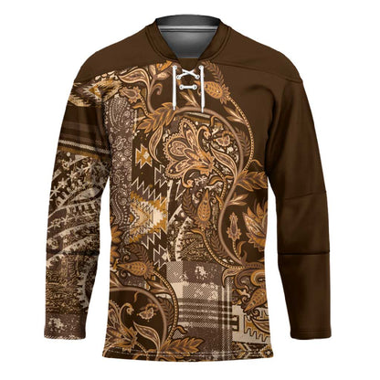 Africa Floral mix Maasai Shuka Hockey Jersey Gold Moitf