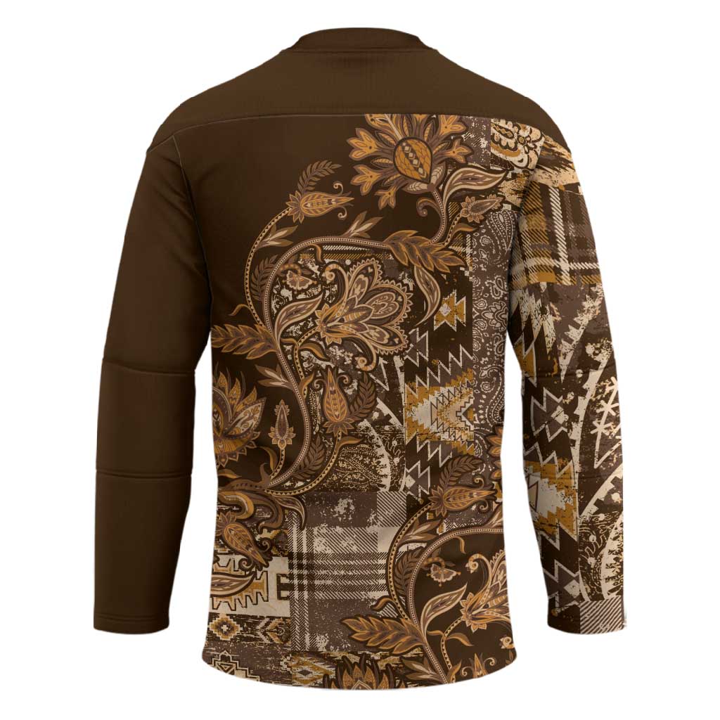 Africa Floral mix Maasai Shuka Hockey Jersey Gold Moitf