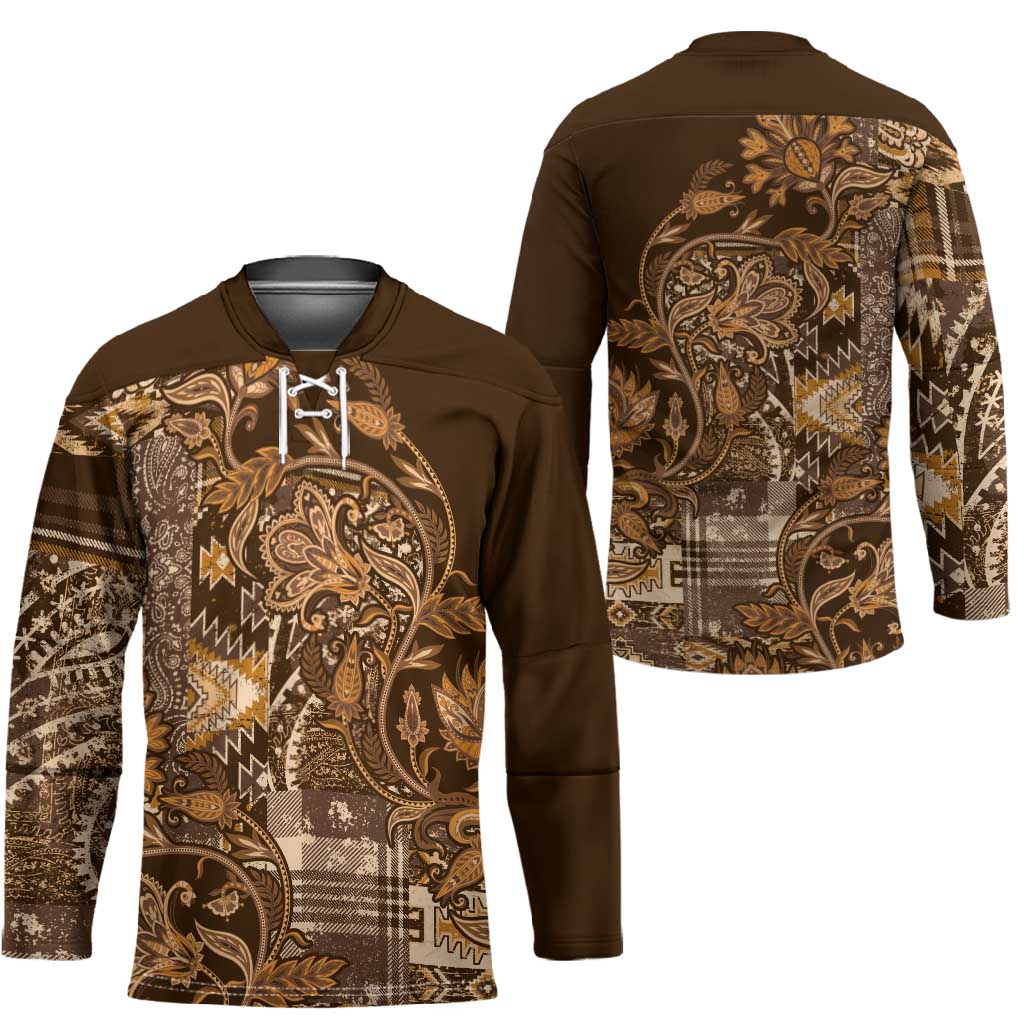 Africa Floral mix Maasai Shuka Hockey Jersey Gold Moitf