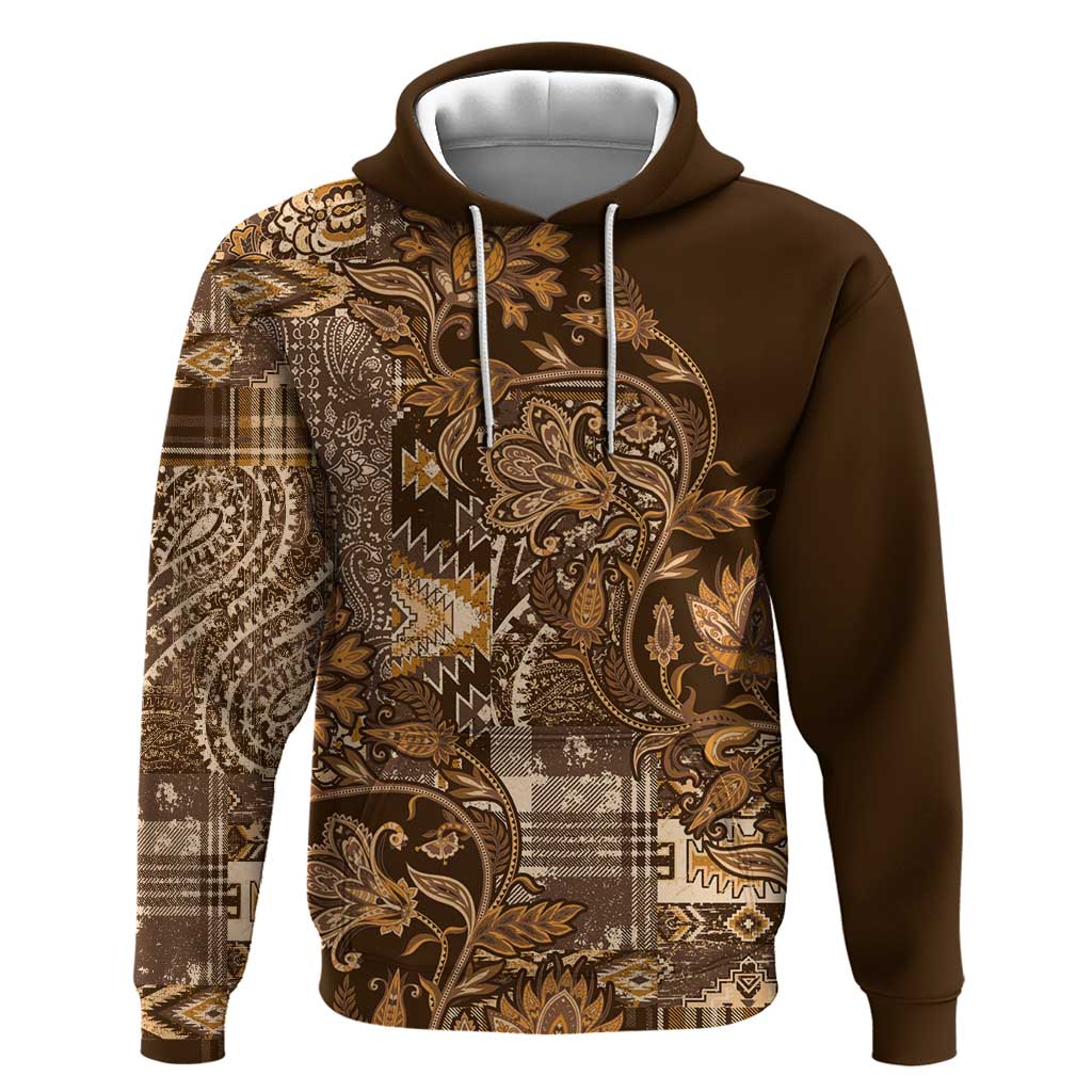 Afro Floral mix Maasai Shuka Hoodie Gold Moitf