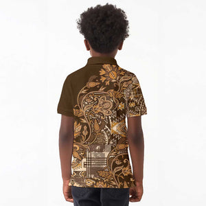 Afro Floral mix Maasai Shuka Kid Polo Shirt Gold Moitf