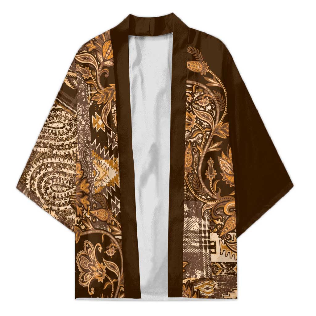 Africa Floral mix Maasai Shuka Kimono Gold Moitf