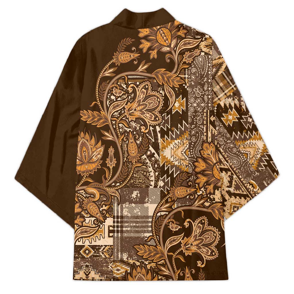 Africa Floral mix Maasai Shuka Kimono Gold Moitf