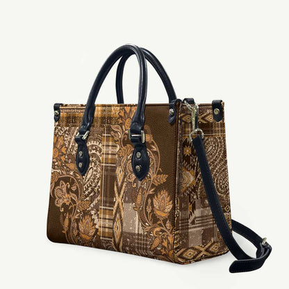 Africa Floral mix Maasai Shuka Leather Bag Gold Moitf