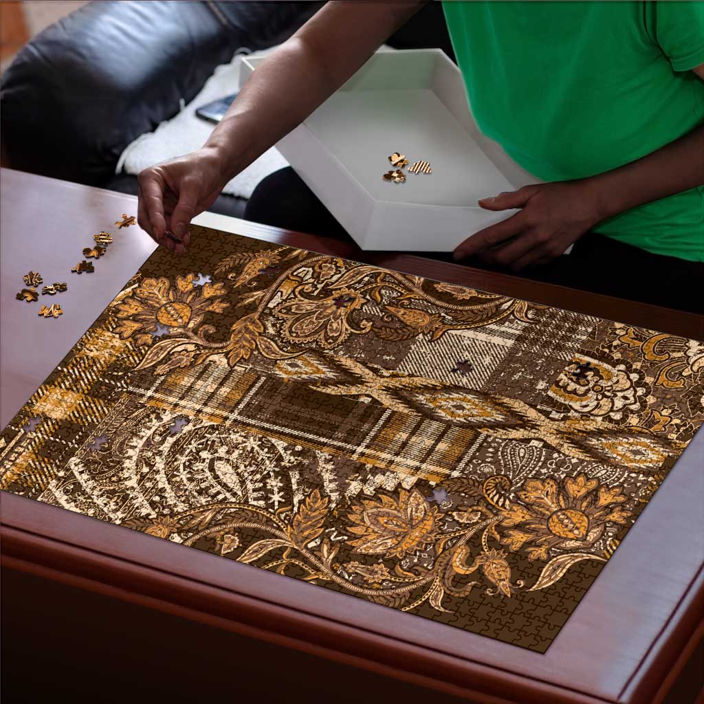 Africa Floral mix Maasai Shuka Puzzle Gold Moitf