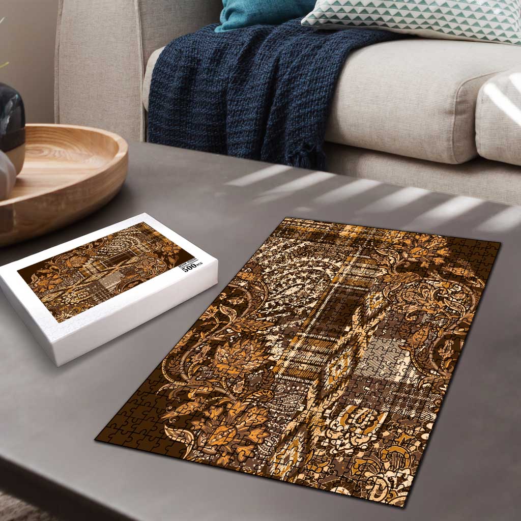 Africa Floral mix Maasai Shuka Puzzle Gold Moitf