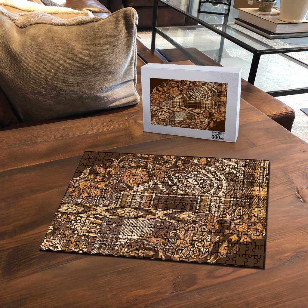 Africa Floral mix Maasai Shuka Puzzle Gold Moitf