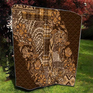 Afro Floral mix Maasai Shuka Quilt Gold Moitf