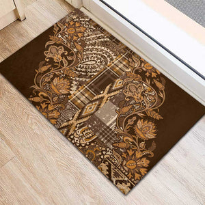 Afro Floral mix Maasai Shuka Rubber Doormat Gold Moitf