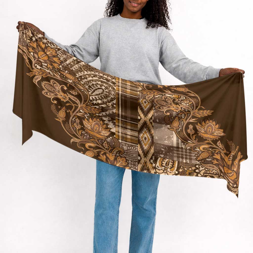 Africa Floral mix Maasai Shuka Simple Headwrap Gold Moitf