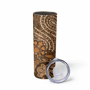 Afro Floral mix Maasai Shuka Skinny Tumbler Gold Moitf