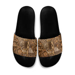 Africa Floral mix Maasai Shuka Slide Sandals Gold Moitf