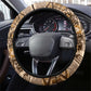 Afro Floral mix Maasai Shuka Steering Wheel Cover Gold Moitf