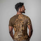 Afro Floral mix Maasai Shuka T shirt Gold Moitf