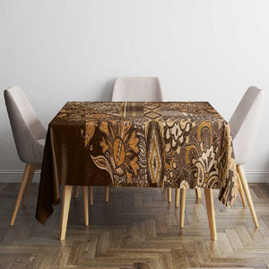 Afro Floral mix Maasai Shuka Tablecloth Gold Moitf