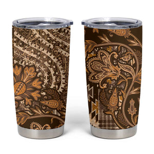 Afro Floral mix Maasai Shuka Tumbler Cup Gold Moitf